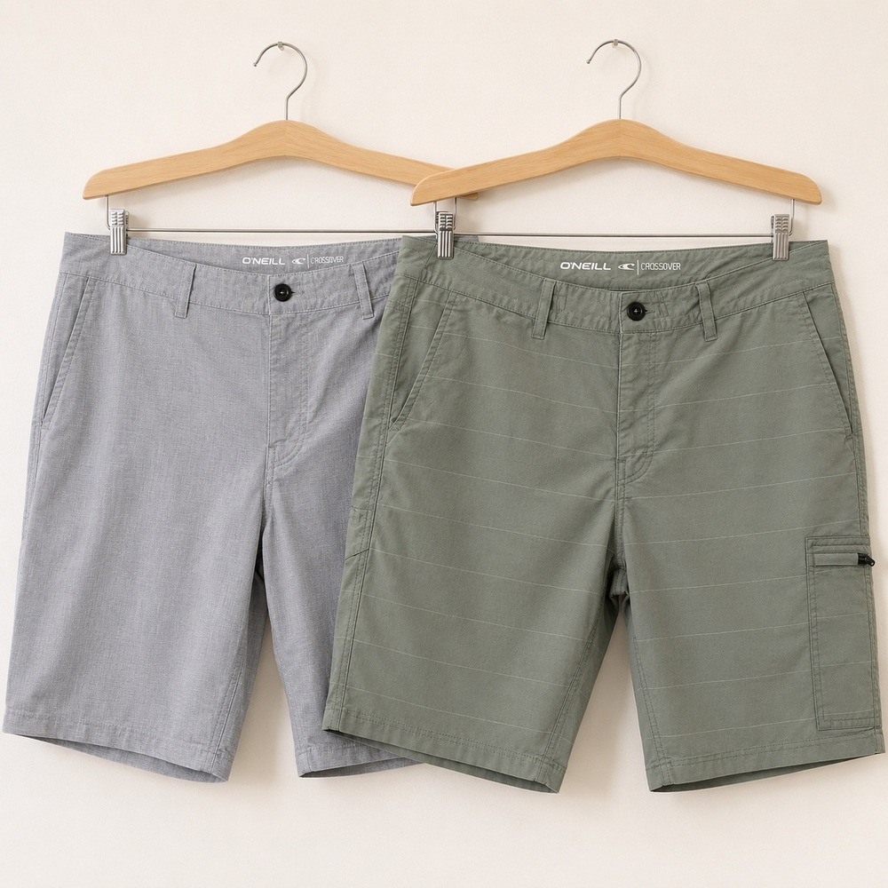 2 Pair O'Neill Gorpcore Crossover Hybrid Shorts Men 40 Outdoor Surf Techwear